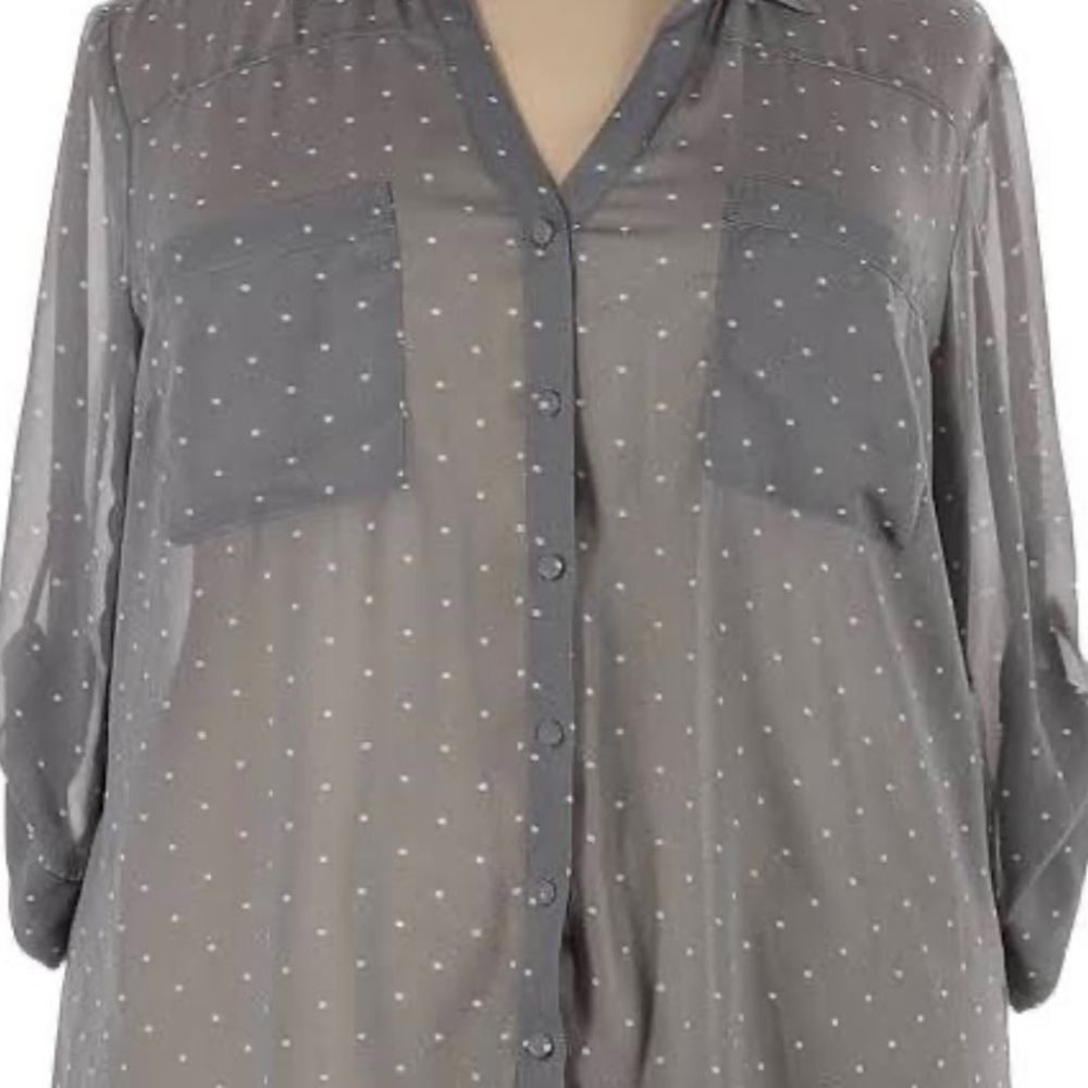 NWT 4X Gray Torrid Polka Dot Top